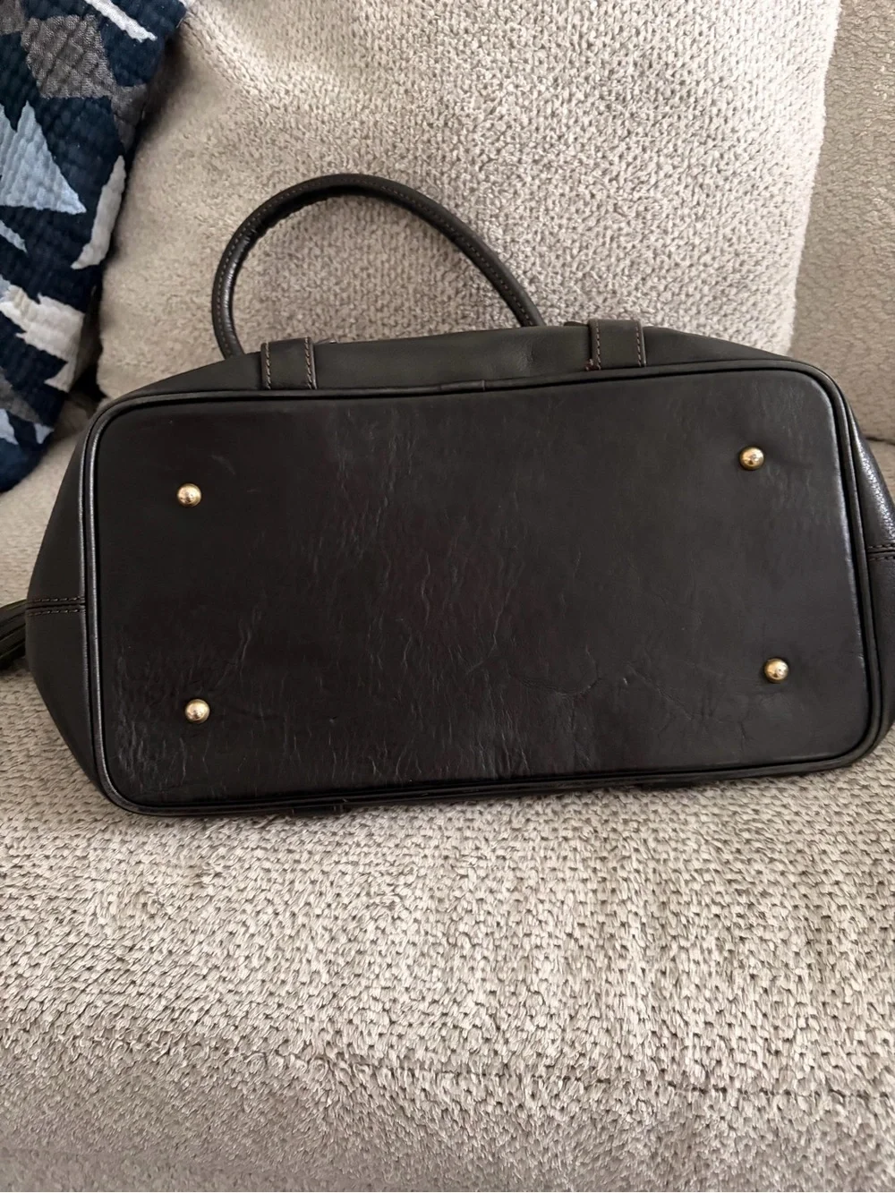 Dooney & Bourke Florentine Black Leather Mitchell Satchel with Braided Handles